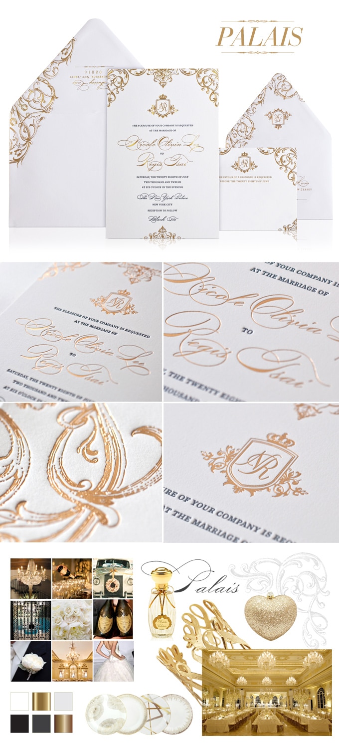Palais ornate wedding invitation