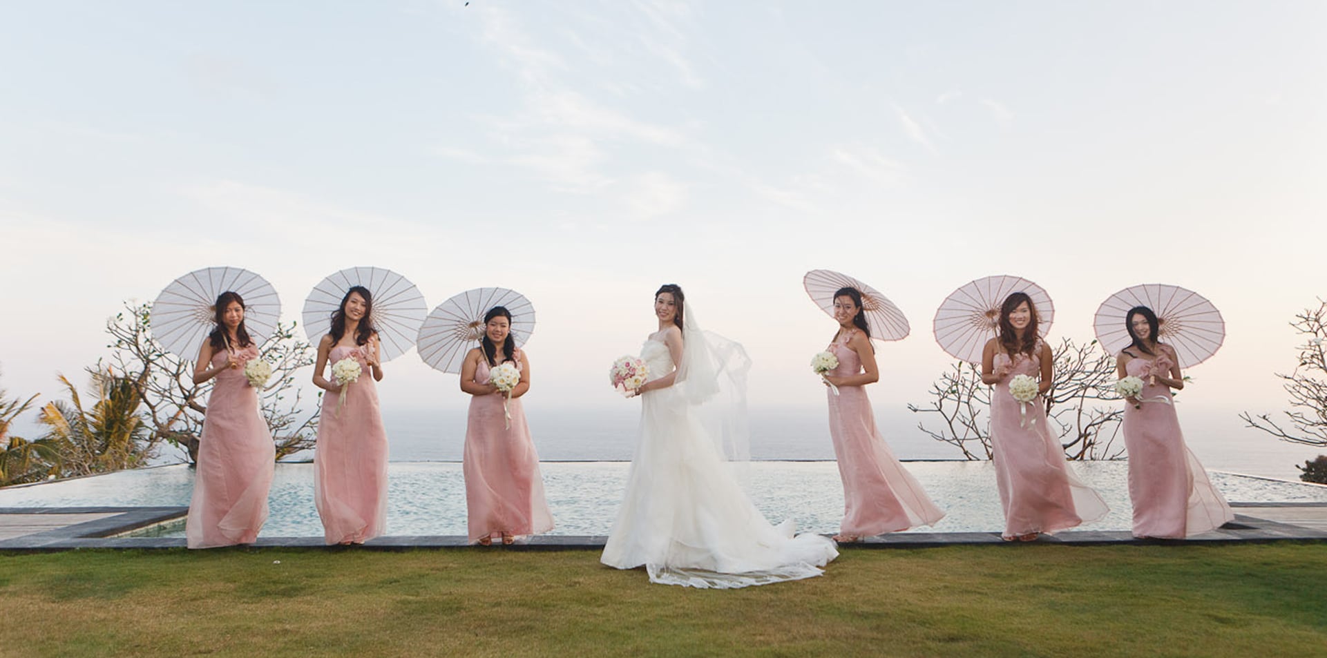 Bride and bridesmaids