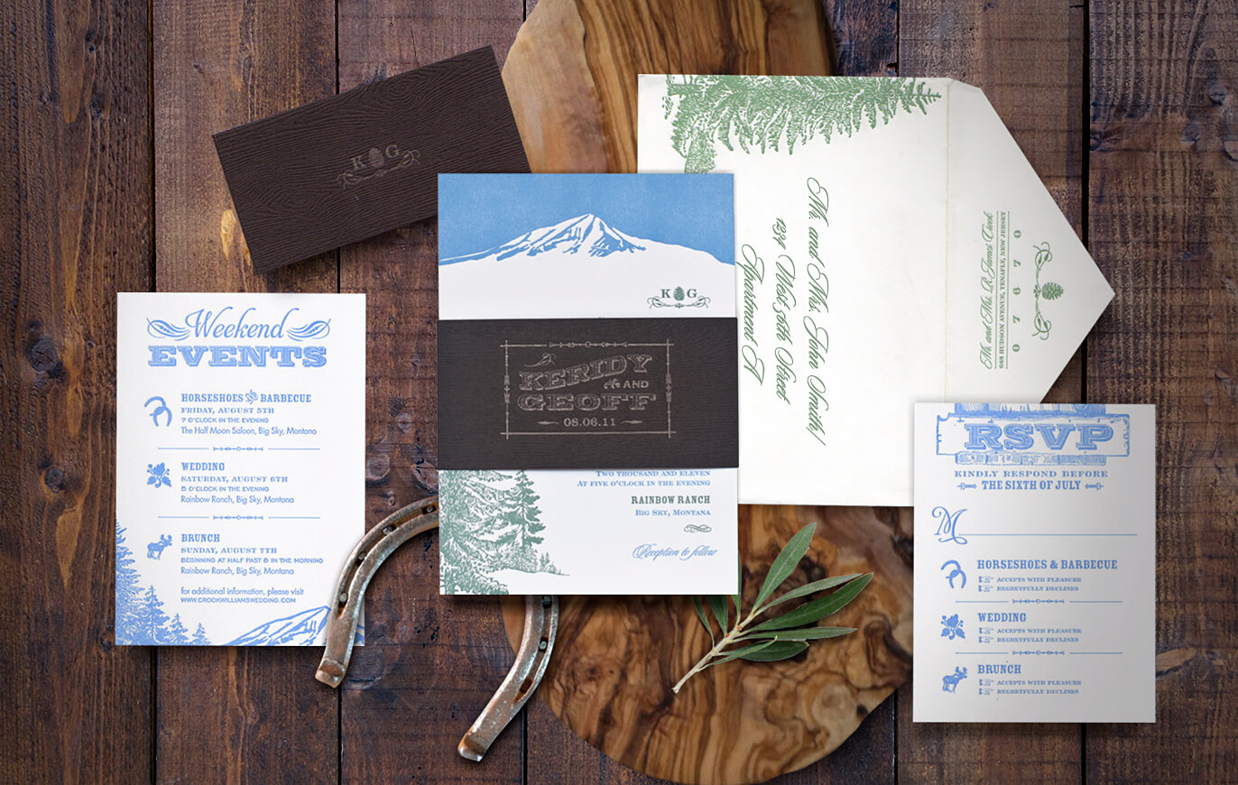 Rustic and elegant ranch wedding invitation