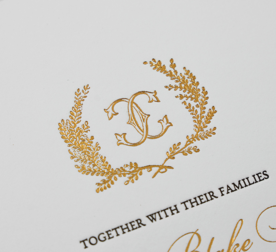 Foil Stamped Gold Wreath