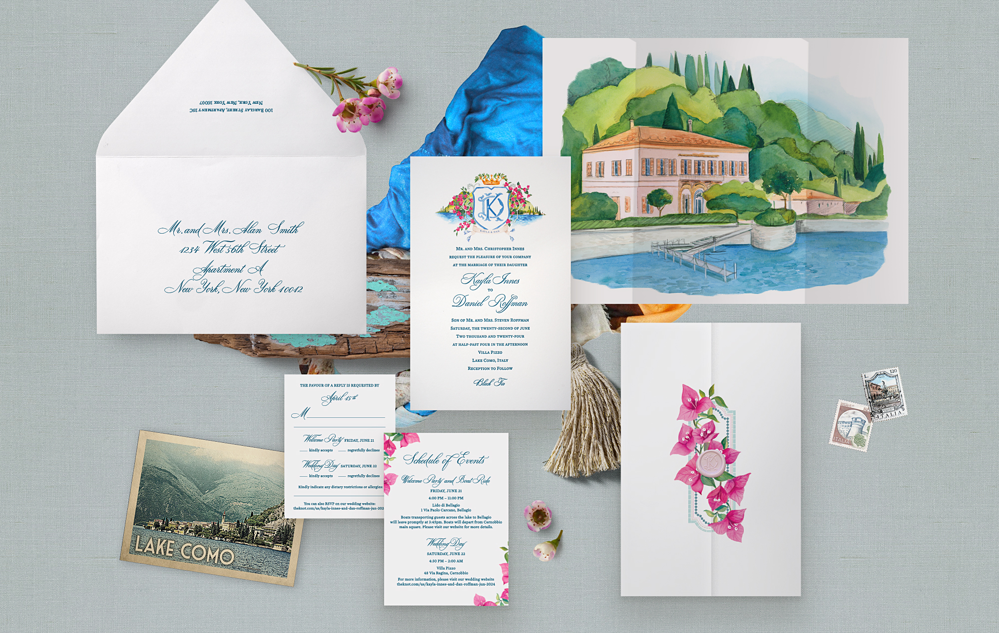 Lake Como Ville Wedding Invitation